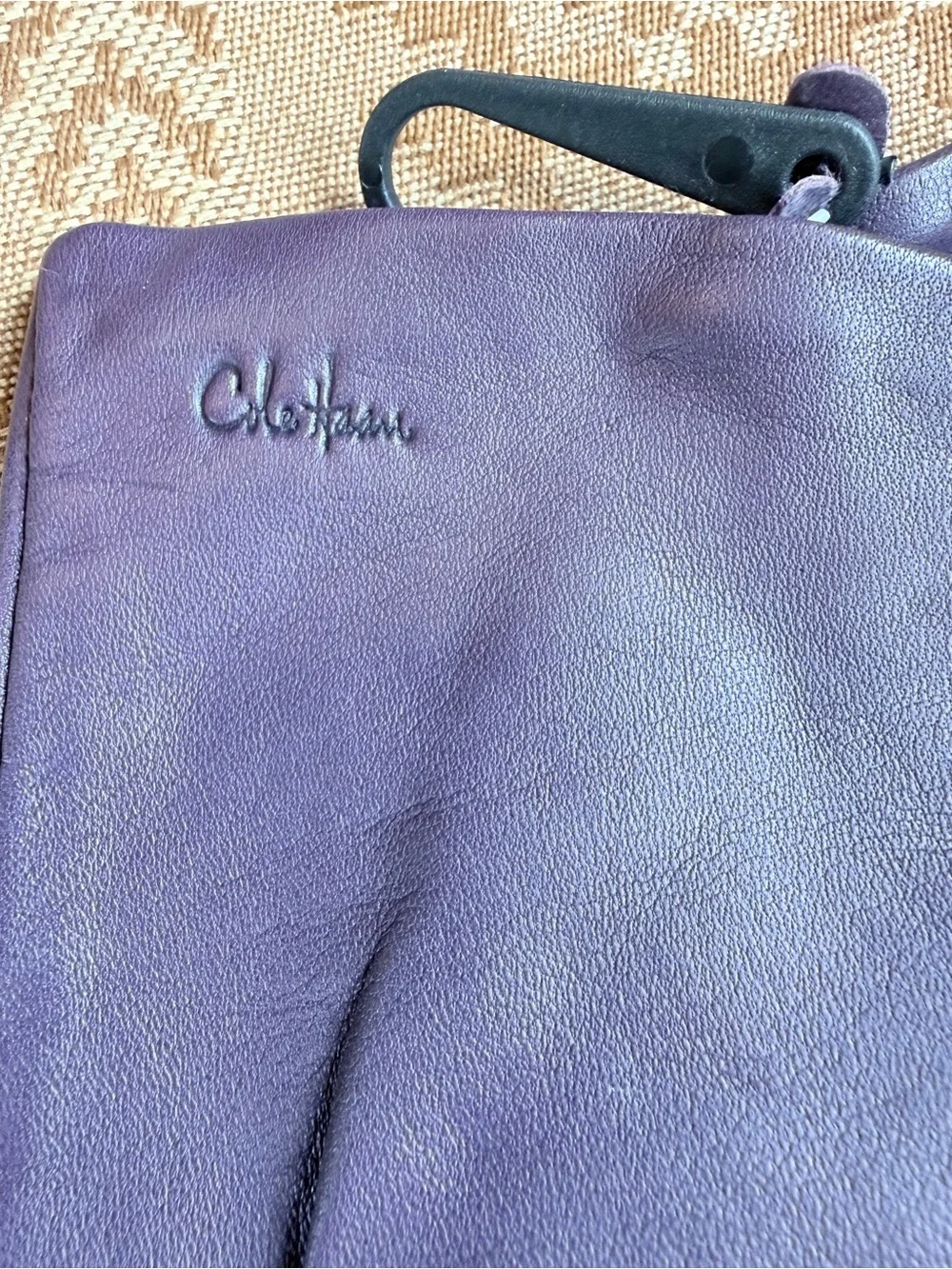 Cole Haan Purple Leather Gloves | Knot Detail | Women’s Dress Gloves